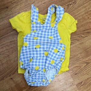 Carter's Blue Gingham and Yellow Lemon Diaper Cover Set